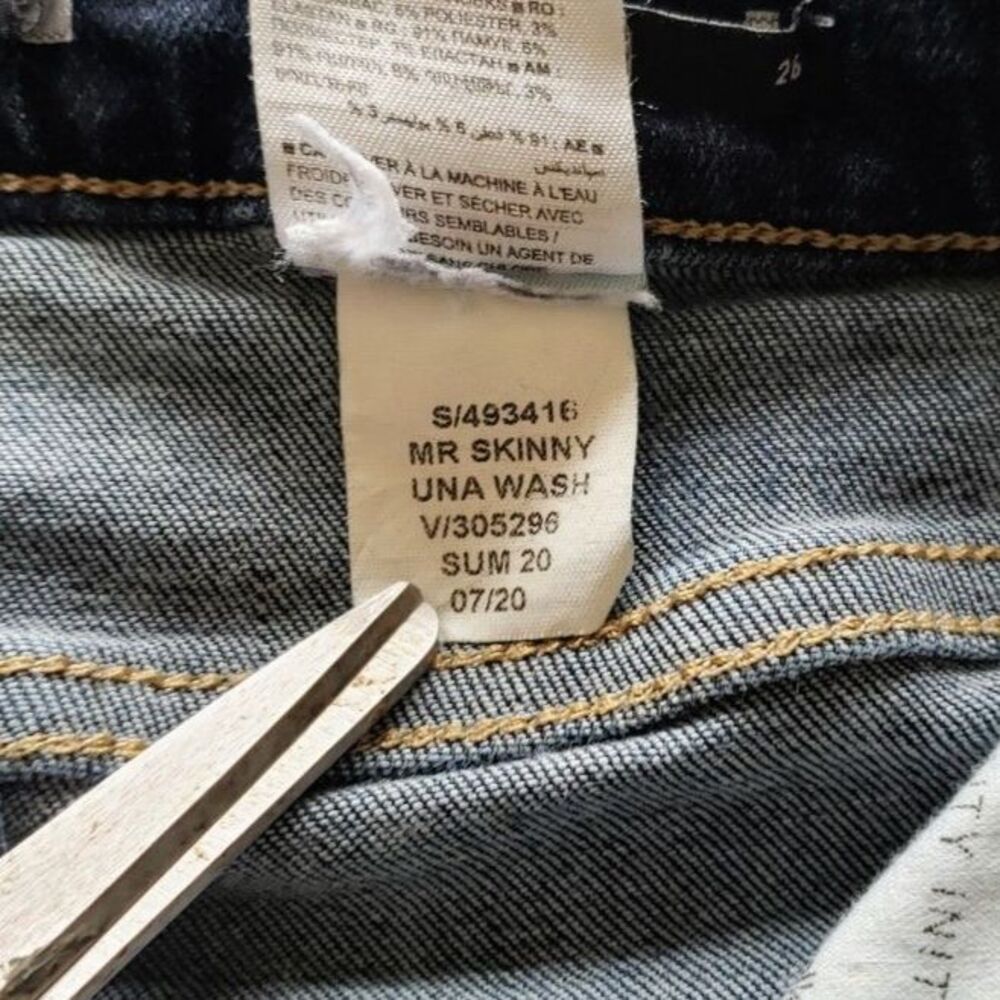Banana Republic Mid Rise Skinny Leg Slim Fit Jean Una Wash Stretch Denim Size 26 - Picture 7 of 8